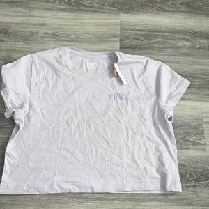 light purple cropped shirt